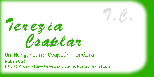 terezia csaplar business card